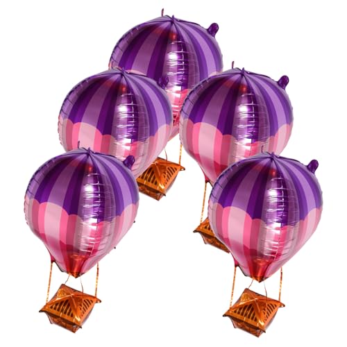 Gogogmee 5 Stück Teiliges Heißluftballon Folienballons aus Aluminiumfolie Langlebig Lebhafte Farben Einfache Befüllung mit Luft oder Helium für Geburtstagsfeiern Party dekoration und von Gogogmee