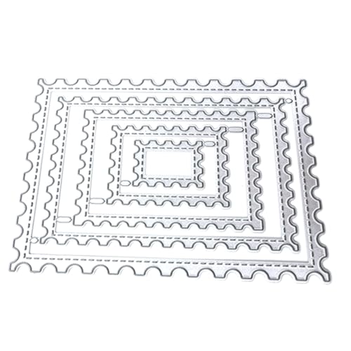 Gogogmee 5 Stück Teiliges Metall Stanzformen Postage Stamp Design Robuste Carbonstahl Dies Rechteckige Gewellte Silberne Scrapbooking Vorlagen für Kreative Diy Kartenherstellung Gogogmee 5 Stück Teiliges Metall Stanzformen Postage Stamp Design Robuste Carbonstahl Dies Rechteckige Gewellte Silberne Scrapbooking Vorlagen für Kreative Diy Kartenherstellung von Gogogmee