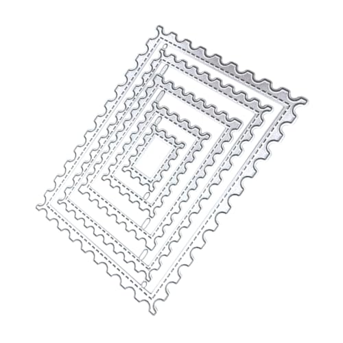 Gogogmee 5 Stück Teiliges Stanzformen für Kartenherstellung Gewellter Poststempel Rechteckige Schablonen Robustem Kohlenstoffstahl für Scrapbooking und Bastelprojekte Gogogmee 5 Stück Teiliges Stanzformen für Kartenherstellung Gewellter Poststempel Rechteckige Schablonen Robustem Kohlenstoffstahl für Scrapbooking und Bastelprojekte von Gogogmee