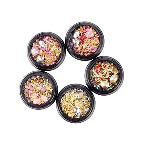 Gogogmee 5 Stück Teiliges Stern Mond Charms Diy Nail Art Dekorationen Langlebige Strasssteine für Fingernägel Salon oder Zuhause von Gogogmee