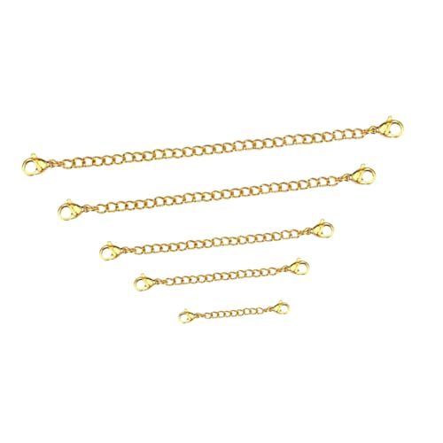 Gogogmee 5 Stück Teiliges Verlängerungsketten mit Beidseitigem Karabinerverschluss Goldene Schmuckverlängerung für Halsketten und Armbänder Verschiedene Längen für DIY Schmuckherstellung Gogogmee 5 Stück Teiliges Verlängerungsketten mit Beidseitigem Karabinerverschluss Goldene Schmuckverlängerung für Halsketten und Armbänder Verschiedene Längen für DIY Schmuckherstellung von Gogogmee