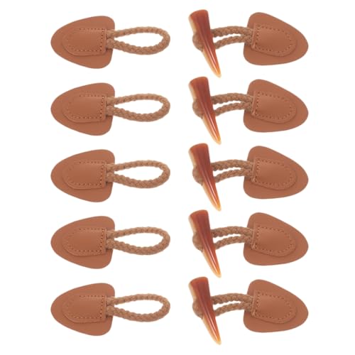 Gogogmee 5 Stück Teiliges Vintage Hornknöpfe zum Annähen Hochwertige Kunsthorn Knebelverschlüsse für Mäntel und Jacken Elegantes Design für Herbst und Wintermode von Gogogmee