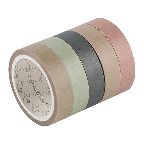 Gogogmee 5 Stück Washi Tape Kreative Dekorative Klebebänder für Fotoalben Journale Wandkunst Bunte Papierklebebänder Leicht Abziehbar Rückstände von Gogogmee