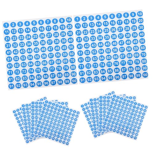 Gogogmee 50 Blatt Wasserdichte Zahlenaufkleber Rund Klassifizierungs etiketten für Kleidung Schuhe Hüte Organisation Zuhause Büro Schule von Gogogmee