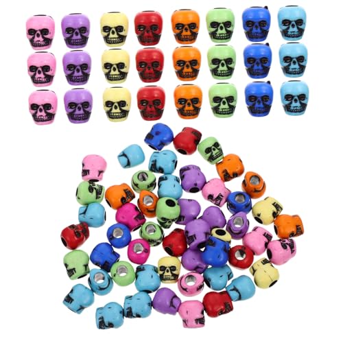 Gogogmee 50 Stück Acryl Schädel Perlen Bunte DIY Schmuck Bastelperlen für Armbänder Halsketten Halloween Deko Kreative Handarbeit Zubehör Gogogmee 50 Stück Acryl Schädel Perlen Bunte DIY Schmuck Bastelperlen für Armbänder Halsketten Halloween Deko Kreative Handarbeit Zubehör von Gogogmee