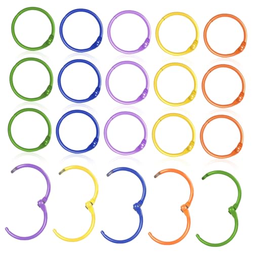 Gogogmee 50 Stück Bunte Metall Buchringe Kleine Scrapbook Binder Ringe mit Sicherem Verschluss Robuste Binderinge für Schlüsselanhänger Karteikarten Notizbücher Einfach zu Öffnen und Gogogmee 50 Stück Bunte Metall Buchringe Kleine Scrapbook Binder Ringe mit Sicherem Verschluss Robuste Binderinge für Schlüsselanhänger Karteikarten Notizbücher Einfach zu Öffnen und von Gogogmee