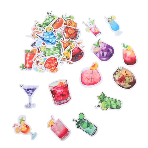 Gogogmee 50 Stück Cocktail Doodle Aufkleber Langlebige Wasserfeste Glas Flaschensticker Dekorative DIY Sticker für Tagebuch Trinkgläser Tassen und Partydekoration von Gogogmee