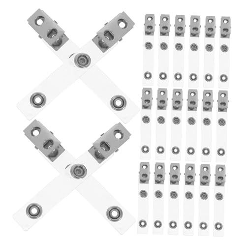 Gogogmee 50 Stück Doppel Loch Metall Clips mit Klaren PVC Bändern für Id Karten Namensschilder Arbeitskarten Bürobedarf von Gogogmee