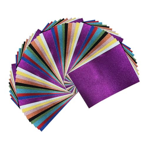 Gogogmee 50 Stück Glitzer Kartonpapier Buntes Bastelpapier für DIY Projekte Scrapbooking und Kreative Bastelideen Fade und Reißfest für Einen Angenehmen von Gogogmee