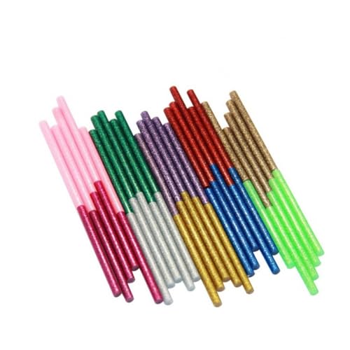 Gogogmee 50 Stück Glitzer Klebesticks für Heißklebepistole Farben Bunte Heißklebestifte aus EVA Starke Haftung Schnell Trocknend Flexibel zum Basteln Dekorieren Reparieren und DIY projekte von Gogogmee