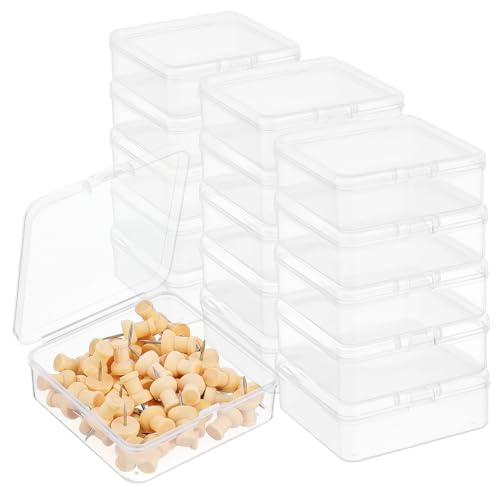 Gogogmee 50 Stück Kleine Stapelbare Aufbewahrungsboxen aus Transparentem PP Kunststoff Klarer Organizer für Perlen Schmuck Bastelbedarf und Kleinteile von Gogogmee