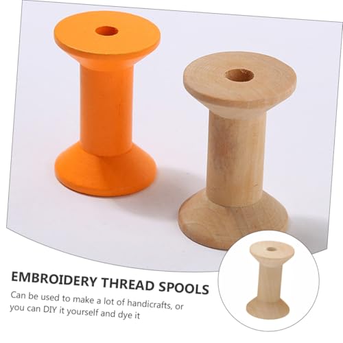 Gogogmee 50 Stück Leere Holzspulen Natürliche Fadenspulen Retro Holz Wickelspulen DIY Bastelspulen für Nähzubehör und Handarbeit von Gogogmee