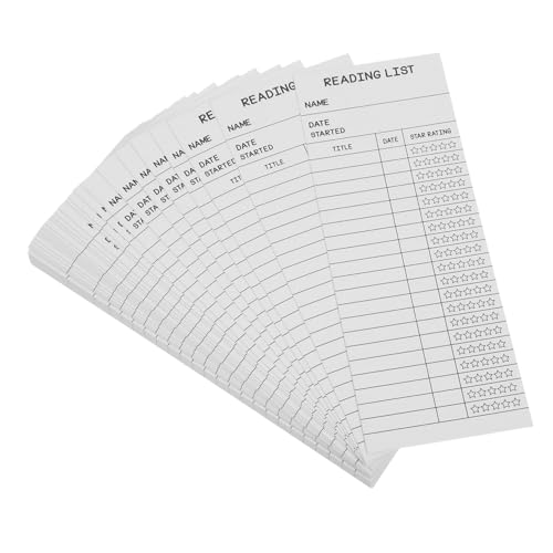 Gogogmee 50 Stück Lesezeichen Leselisten Tracker aus Weißem Papier Blanko Rückseite für Notizen Vintage Bibliothekskarten ohne Loch Vielseitig für Schüler Lehrer Buchliebhaber Gogogmee 50 Stück Lesezeichen Leselisten Tracker aus Weißem Papier Blanko Rückseite für Notizen Vintage Bibliothekskarten ohne Loch Vielseitig für Schüler Lehrer Buchliebhaber von Gogogmee