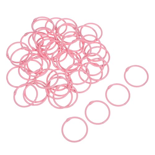 Gogogmee 50 Stück Metall Binder Ringe Innendurchmesser Babyrosa Robuste Kleine Ringclips für Lose Karteikarten Notizbücher Praktisch für Schule Büro Organisation und Reisen von Gogogmee