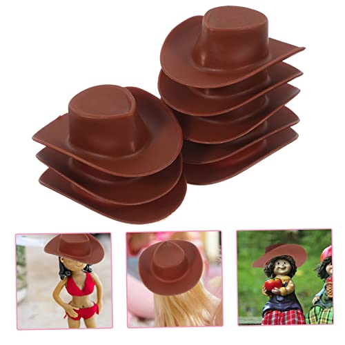 Gogogmee 50 Stück Mini Cowboy Hüte aus Stabilem Material Leichte Puppenhüte für Partydekoration DIY Basteln Puppenhaus Zubehör Stilvolle Mini Western Hüte für Rollenspiele von Gogogmee