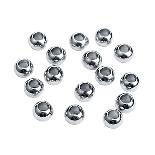 Gogogmee 50 Stück Perlen mit Großem Loch Runde Schmuckperlen für DIY Armbänder Halsketten Rostfrei Korrosionsbeständig für Basteln Schmuckherstellung Silberfarben Gogogmee 50 Stück Perlen mit Großem Loch Runde Schmuckperlen für DIY Armbänder Halsketten Rostfrei Korrosionsbeständig für Basteln Schmuckherstellung Silberfarben von Gogogmee