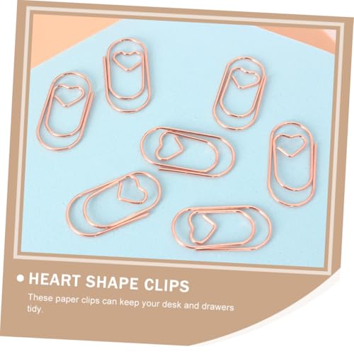 Gogogmee 50 Stück Roségold Herz Büroklammern Paper Clips für Büro Schule DIY Lesezeichen Karten Befestigung Fester Halt ohne Verrutschen Gogogmee 50 Stück Roségold Herz Büroklammern Paper Clips für Büro Schule DIY Lesezeichen Karten Befestigung Fester Halt ohne Verrutschen von Gogogmee