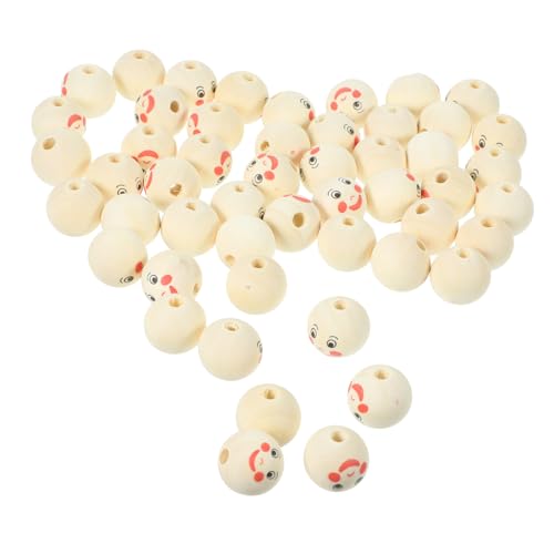 Gogogmee 50 Stück Runde Holzperlen mit Natürliche Spacer Beads für Schmuckherstellung DIY Basteln von Armbändern Halsketten Traumfängern und Holzdekorationen von Gogogmee