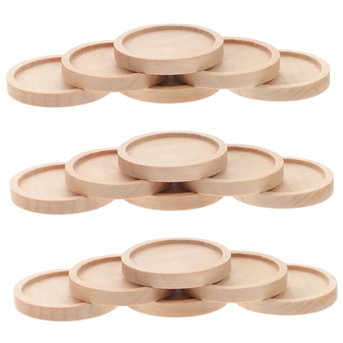 Gogogmee 50 Stück Runde Holzscheiben Bastelbasis Außendurchmesser Innendurchmesser Khaki Holzsockel Schmuckherstellung Broschennadeln DIY Anhänger Zubehör von Gogogmee