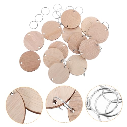 Gogogmee 50 Stück Runde Holzscheiben mit Eisendrahtringen DIY Geburtstags und Erinnerungs Hängeschild Zubehör Holzfurnier Holztafel Kalender Kreative Wanddekoration für Zuhause von Gogogmee