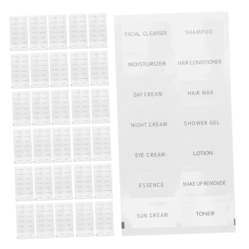 Gogogmee 50 Stück Selbstklebende Badezimmer etiketten für Flaschen Transparent für Shampoo Kosmetik und Reise organizer Starke Haftung Vielseitig Einsetzbar für Schnelle von Gogogmee