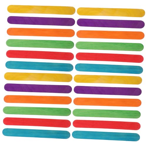 Gogogmee 50 Stück Teiliges Bunte Jumbo Eisstiele Holz Stabile Bastelhölzer für Diy Kunstprojekte Kreative Kinderbeschäftigung für Schul und Bastelbedarf von Gogogmee
