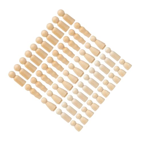 Gogogmee 50 Stück Teiliges DIY Familie zum Bemalen Glatte Oberfläche Sicher für Kinderhände Kreative Holzfiguren Bastelset für Pädagogisches Holzspielzeug für Zuhause und Studio von Gogogmee