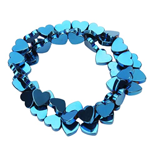 Gogogmee 50 Stück Teiliges Hohl Herz Perlen Blaue Plattierte Steine für DIY Schmuck Bastelperlen Kreative Armband Halskette Zubehör aus Natürlichem Hämatit Stein von Gogogmee