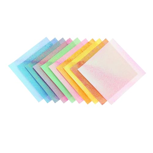 Gogogmee 50 Stück Teiliges Origami Faltpapier Quadratisch Schimmerndes Bastelpapier in Bunten Farben Glänzend und Glitzernd für DIY Handarbeit Malen Scrapbooking und Kreative von Gogogmee