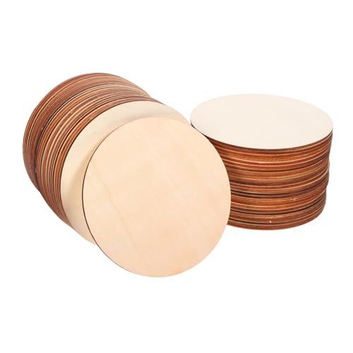 Gogogmee 50 Stück Teiliges Runde Holzscheiben Naturbelassen Glatt Oberfläche für DIY Bastelprojekte Wanddekoration Hochzeit Rustikale Holzscheiben für Malerei Gravur von Gogogmee