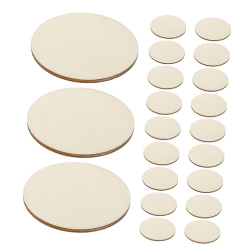 Gogogmee 50 Stück Teiliges Runde Holzscheiben Stark Naturbelassene Holzkreise zum Basteln DIY Holzplatten für Dekoration Handwerk Bemalen Holzplättchen von Gogogmee
