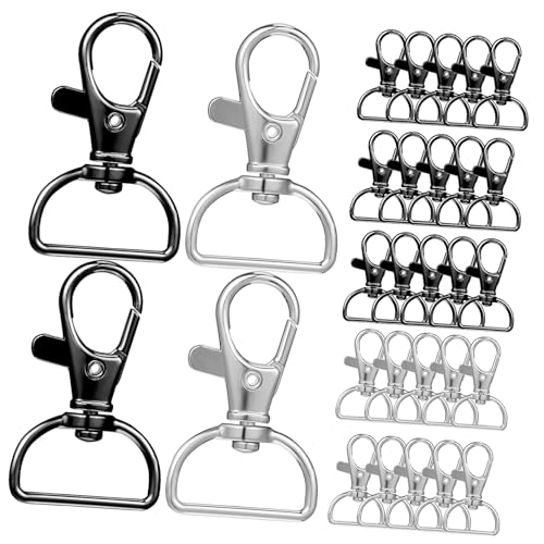 Gogogmee 50 Stück Teiliges Schlüsselanhänger aus Robustem Zinklegierungs Dog Buckle Langlebige Karabiner Schlüsselringe in Nickel und Schwarz Vielseitig für Schlüssel und Geeignet von Gogogmee