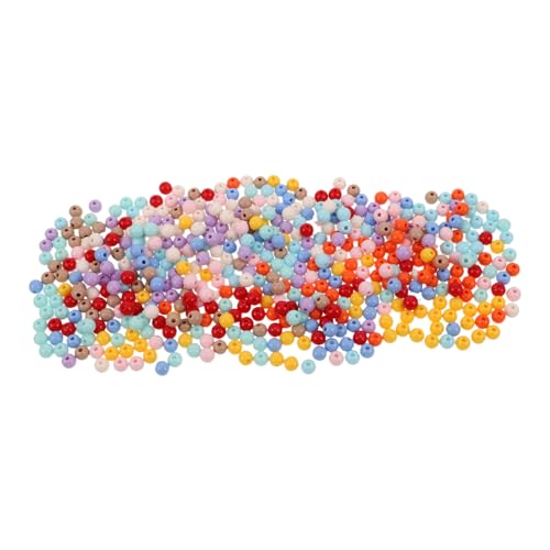 Gogogmee 500 Stück Farbige Acryl Perlen Große Runde Spacer Beads Solide Farbige DIY Schmuckperlen für Halsketten Armbänder Handyketten Bastelzubehör von Gogogmee