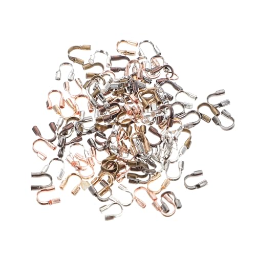 Gogogmee 500 Stück U-förmiges Positionierungsrohr Crimps Silber Crimpen Herstellung Schmuck Bands armband zubehör armbandverschluss Drahtschutzschlaufen Armband machen Schleifen Legierung von Gogogmee