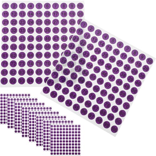 Gogogmee 50Blätter Zahlenaufkleber Selbstklebende Etiketten für Lager Schlüssel Flaschen Runde Digitale Labels Einfach zu Verwenden für Klassifizierung und Organisation von Gogogmee