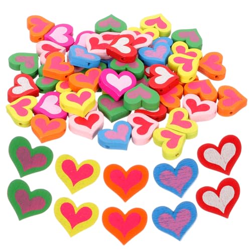 Gogogmee 50Stücke Herzform Holzperlen für DIY Schmuck Valentinstag Dekoration für Armbänder Bastelprojekte und Wohnaccessoires Gogogmee 50Stücke Herzform Holzperlen für DIY Schmuck Valentinstag Dekoration für Armbänder Bastelprojekte und Wohnaccessoires von Gogogmee