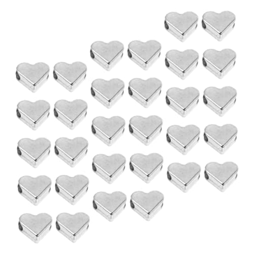 Gogogmee 50Stücke Herzform Spacer Perlen DIY Schmuckzubehör für Armbänder und Silberfarben für Handgefertigte Designs und Gogogmee 50Stücke Herzform Spacer Perlen DIY Schmuckzubehör für Armbänder und Silberfarben für Handgefertigte Designs und von Gogogmee