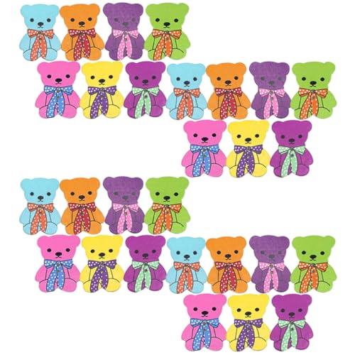 Gogogmee 50Stücke Holzknöpfe Cartoon Bärenform Bunte Knöpfe für DIY Nähprojekte Dekorative Knöpfe für Kunsthandwerk und Scrapbooking für Kleidung und Accessoires von Gogogmee