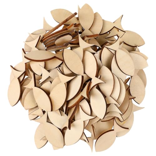 Gogogmee 50Stücke Mini Holzfische zum Selbermachen Leere Holzscheiben für DIY Malerei Dekoration für Partys Wohnzimmer und Bastelprojekte von Gogogmee