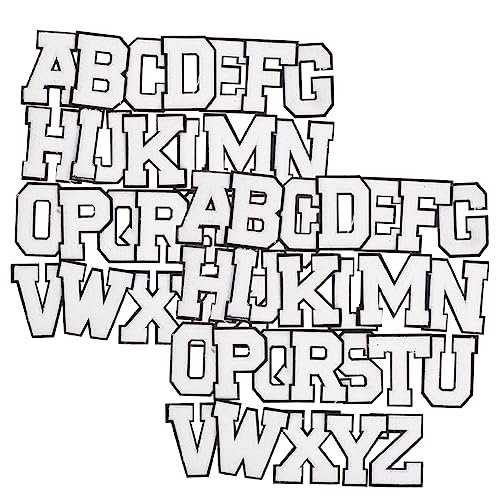 Gogogmee 52Stücke Buchstaben Patches zum Aufbügeln Gestickte Buchstaben für Kleidung Rucksäcke und DIY Projekte Hochwertige Strapazierfähige Aufnäher für Kreative von Gogogmee