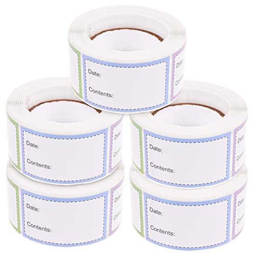 Gogogmee 5Rollen Vielseitige Sicherheitsdatum Etiketten für Lebensmittel Wasserfeste Aufkleber zur Kennzeichnung von Flaschen Gläsern und Behältern für Küche und Büro von Gogogmee