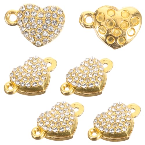Gogogmee 5Stücke Herzförmige Magnetverschlüsse für Schmuck DIY Zubehör zum Selbermachen Magnetische Schmuckverbinder für Armbänder und von Gogogmee