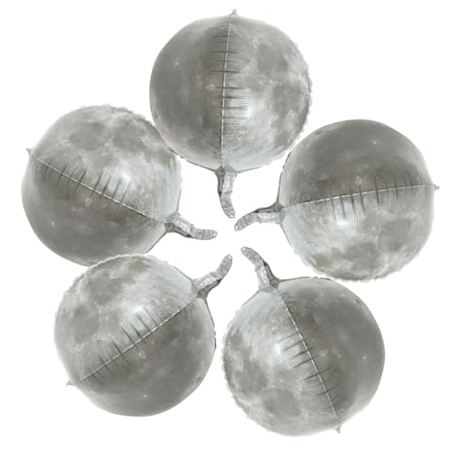 Gogogmee 5Stücke Mondballons aus Aluminiumfolie Weltraum Themen Ballons für Partydekoration und Unvergessliche Feiern für Geburtstags und Mottopartys von Gogogmee