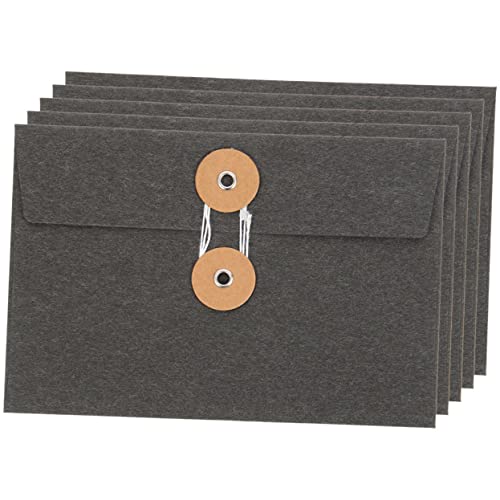 Gogogmee 5Stücke Verdickte Aufbewahrungsbeutel aus Kraftpapier Elegante Umschläge mit Schnurverschluss Vielseitige für Schule und Büro für Dokumente und Karten von Gogogmee