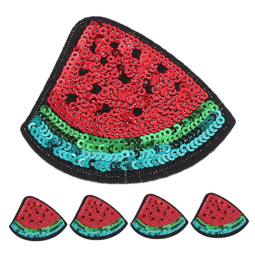Gogogmee 5Stücke Wassermelonen Patches zum Aufbügeln Cartoon Frucht Stoffabzeichen für Jacken Rucksäcke Kappen und Jeans für Kreative Nähprojekte von Gogogmee