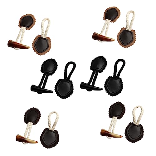 Gogogmee 6 Paar Horn Knebelknöpfe Harz Vintage Mantelknöpfe zum Selbernähen Selbstgemacht Zubehör für Kleidung Handtaschen und Pullover von Gogogmee