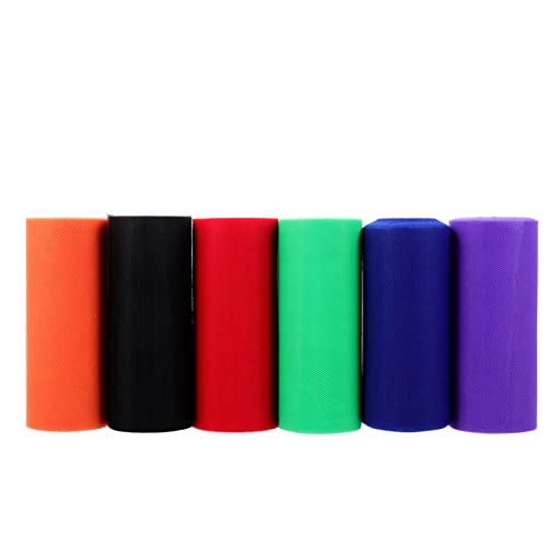 Gogogmee 6 Rollen Dekorative Tüll Stoffe Yards Farben Tüllband für DIY Bastelprojekte Tisch und Hochzeitsdekoration von Gogogmee