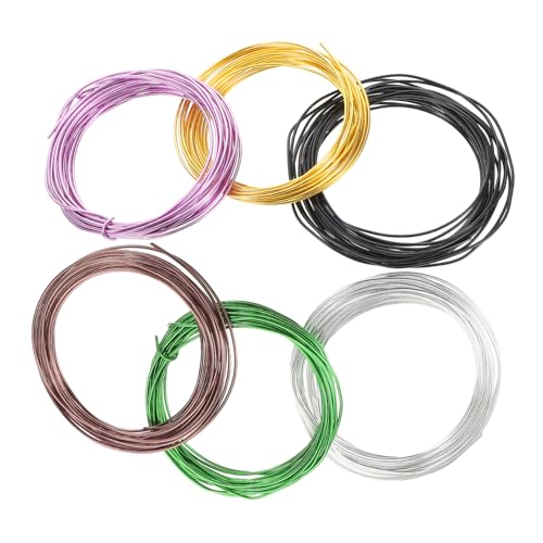Gogogmee 6 Rollen Farbiger Aluminiumdraht: 1,5 Mm, Biegsamer Metalldraht, Perlenschnur, Kabelschnur Zum Basteln Von Schmuck Und Blumenarrangements von Gogogmee