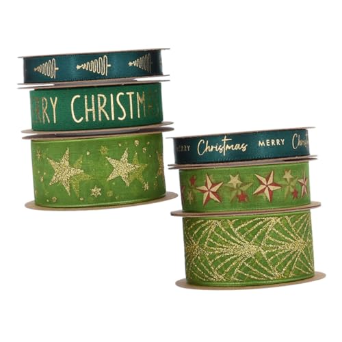 Gogogmee 6 Rollen Grüne Dekobänder mit Folienprägung Flexible Langlebige Weihnachtsbänder für Kuchenverzierung Blumensträuße Geschenkverpackung Festliche DIY Dekorationen Gogogmee 6 Rollen Grüne Dekobänder mit Folienprägung Flexible Langlebige Weihnachtsbänder für Kuchenverzierung Blumensträuße Geschenkverpackung Festliche DIY Dekorationen von Gogogmee
