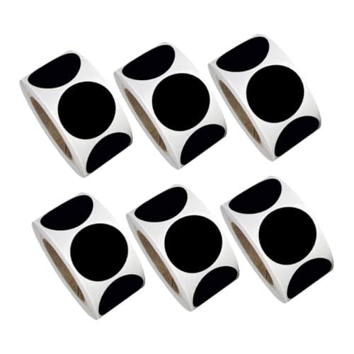 Gogogmee 6 Rollen Runde Etikett Aufkleber Beschreibbare Aufkleber Klebrige Etiketten Rundetiketten für das Büro PVC Schwarz Gogogmee 6 Rollen Runde Etikett Aufkleber Beschreibbare Aufkleber Klebrige Etiketten Rundetiketten für das Büro PVC Schwarz von Gogogmee